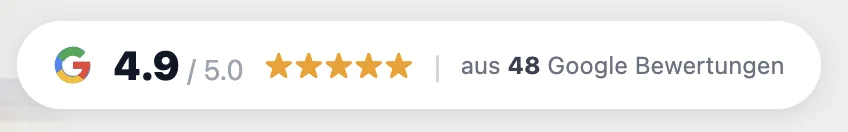 BewertungsFlow Badge Widget — kompakte Anzeige der Google Bewertungen
