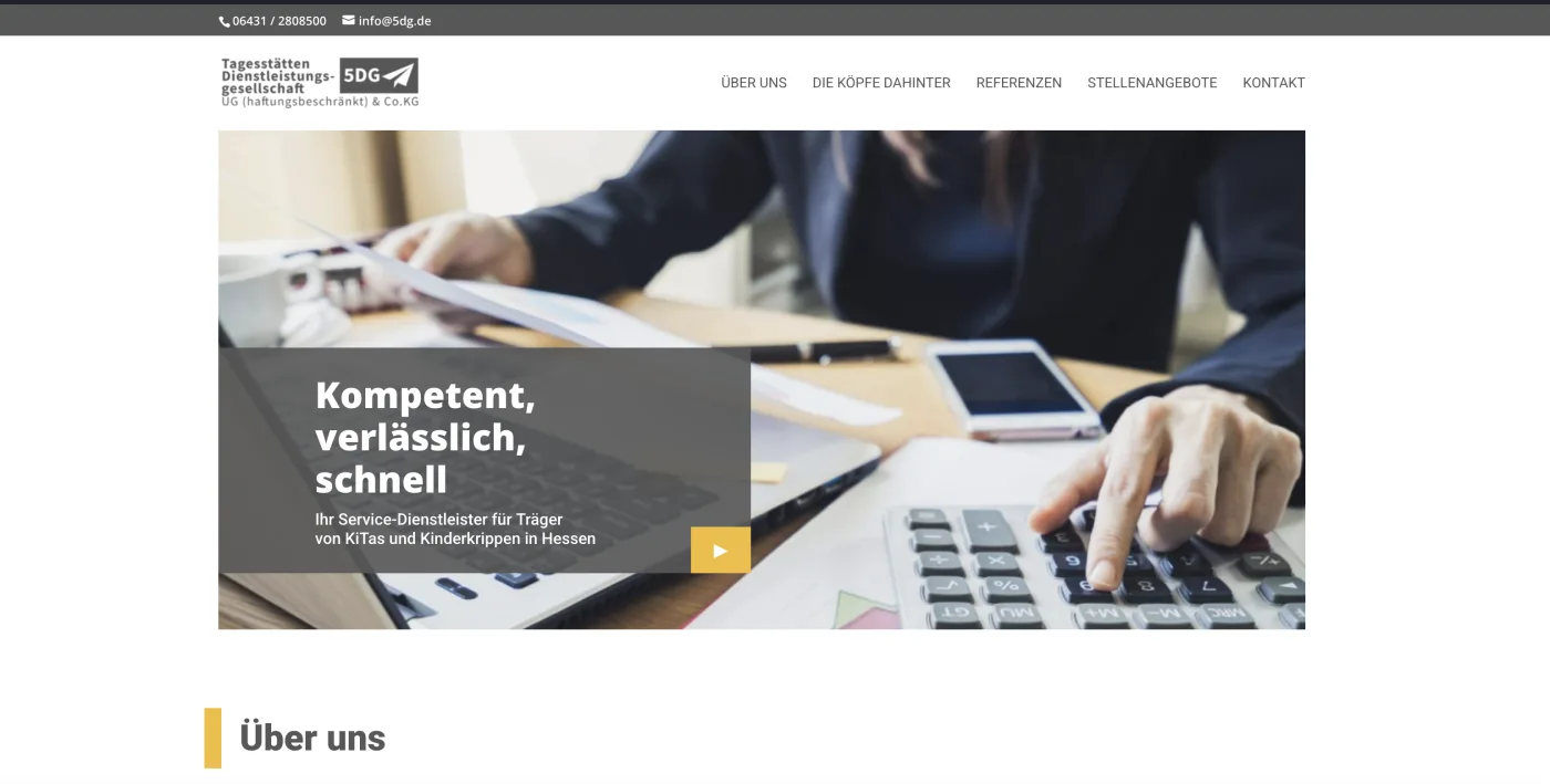5DG Tagesstätten — Webdesign Referenz d1ma