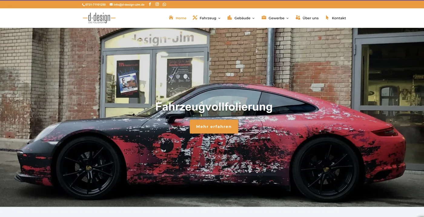 d-design Ulm — Webdesign Referenz d1ma
