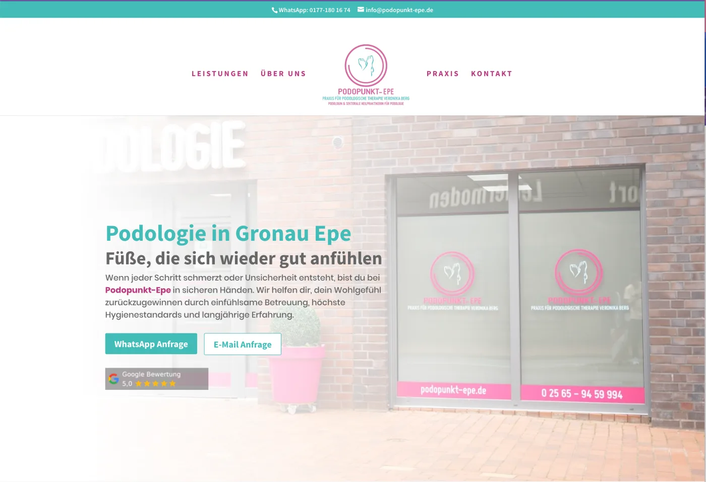 Podopunkt Epe — Webdesign Referenz d1ma