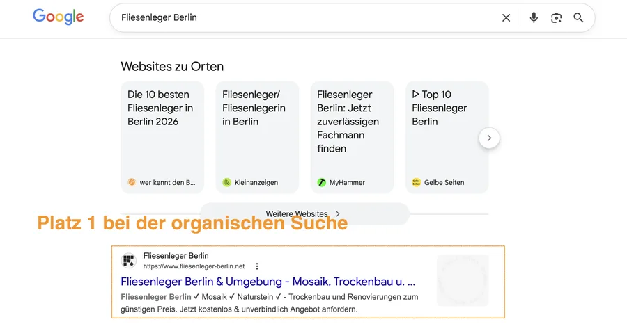 Fliesenleger Berlin — Platz #1 bei Google