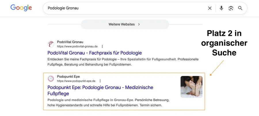 Podologie Gronau — Platz #1 bei Google